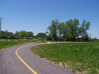 Bike Trail winding through grassey field